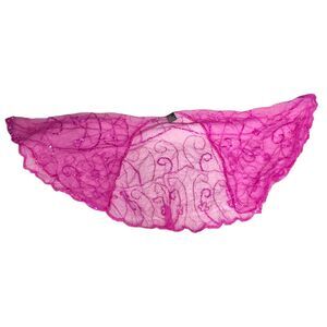 Vintage Frangi Flapper Cover Up Sequin Shawl Wrap Cape Shrug Pink Small Petite